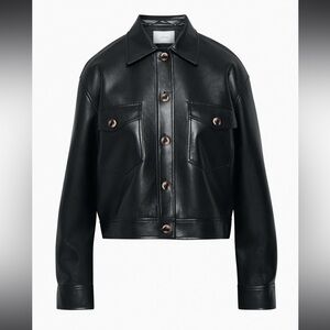 Autumn Fall Shirt Jacket- Faux Leather- Aritzia